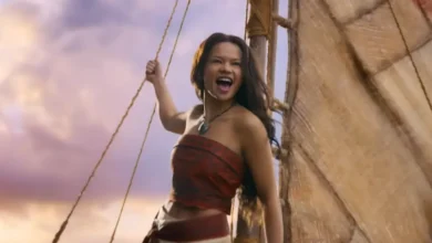 Atriz Catherine Laga'aia como Moana no primeiro teaser do live-action da Disney, com estreia prevista para julho de 2026.