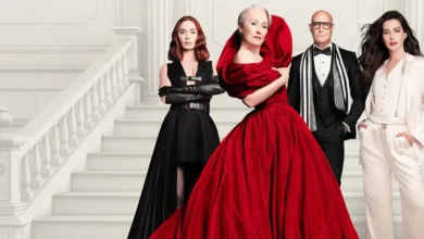 Meryl Streep, Anne Hathaway, Emily Blunt e Stanley Tucci em cena de O Diabo Veste Prada 2 (2026), sequência do clássico da moda