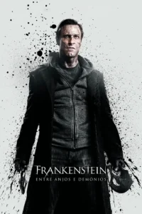 Aaron Eckhart como Adam em pôster oficial de Frankenstein: Entre Anjos e Demônios (2014).