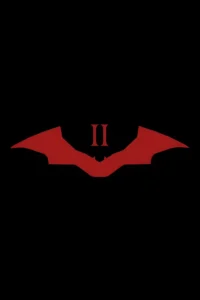 Pôster oficial de Batman: Parte II (2027) Pôster oficial de Batman: Parte II (2027) com o novo logotipo vermelho do filme sobre fundo preto, divulgado pela Warner Bros.