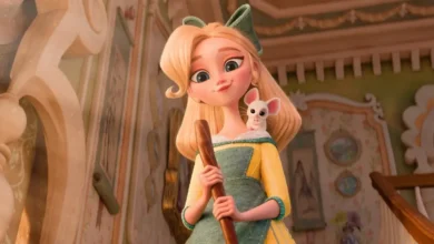 Cinderella em Como Irmãs (Steps, 2026), personagem dublada por Amanda Seyfried, em cena da animação da Netflix com estreia em 20 de novembro de 2026.