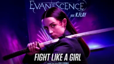 Imagem promocional da música Fight Like a Girl, de Evanescence com participação de K.Flay, trilha sonora do filme Bailarina: Do Universo de John Wick.