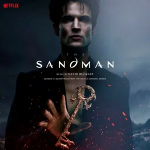 Capa da trilha sonora da 2ª temporada de Sandman, com Tom Sturridge segurando uma chave flamejante