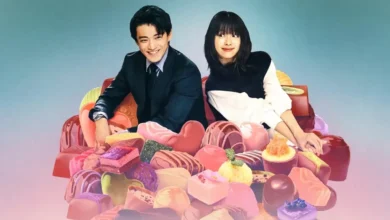 Shun Oguri e Han Hyo-joo em pôster promocional de Românticos Anônimos (匿名の恋人たち), série original da Netflix.