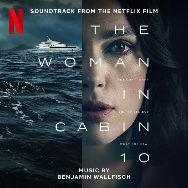 apa da trilha sonora de A Mulher na Cabine 10 (2025), com Keira Knightley e o mar agitado ao fundo.