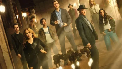 Elenco de Truque de Mestre 3 com Morgan Freeman, Woody Harrelson, Jesse Eisenberg, Isla Fisher, Rosamund Pike, Dominic Sessa, Dave Franco, Justice Smith e Ariana Greenblatt em foto promocional