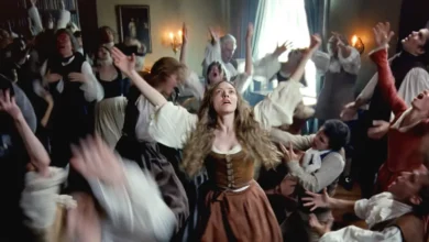 Amanda Seyfried em cena de O Testamento de Ann Lee (2025), drama musical dirigido por Mona Fastvold