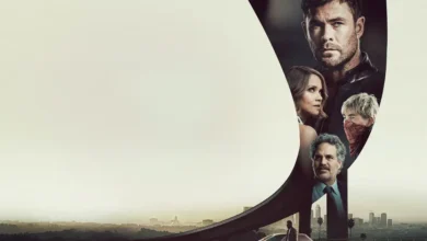 Chris Hemsworth, Mark Ruffalo, Halle Berry, Barry Keoghan e Monica Barbaro no pôster de Caminhos do Crime (2026).