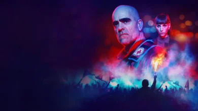 Luis Tosar e Claudia Salas em cena de Salvador (2026), nova série espanhola da Netflix com clima de tensão e protestos ao fundo