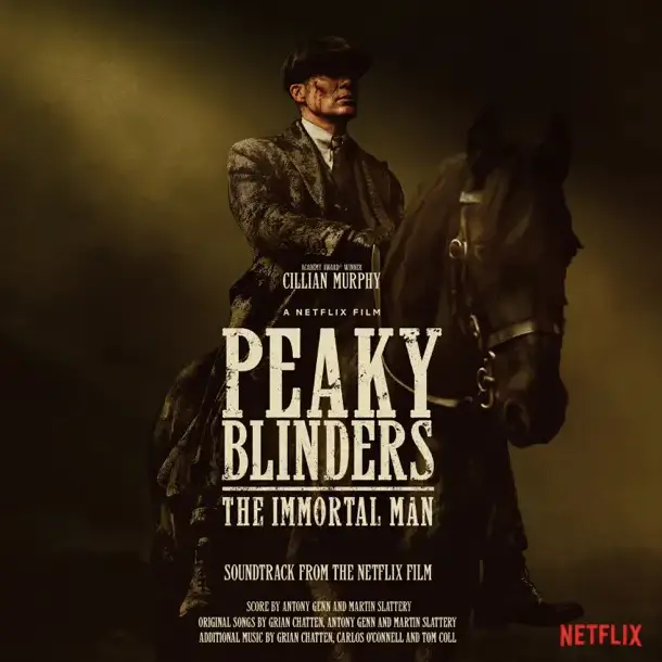Capa da trilha sonora de Peaky Blinders: O Homem Imortal (2026), com Cillian Murphy como Thomas Shelby