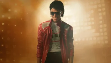 Jaafar Jackson caracterizado como Michael Jackson no filme biográfico “Michael”, produção que retrata a vida do Rei do Pop