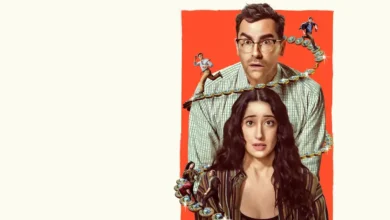 Dan Levy e Taylor Ortega em cena da série Erros Épicos (2026), comédia da Netflix sobre situações absurdas e falhas inesperadas
