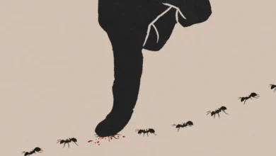Arte promocional da 2ª temporada de Treta com silhueta de pé humano esmagando formigas, simbolizando tensão e conflito na série da Netflix