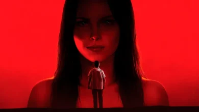 Inde Navarrette e Michael Johnston em arte promocional do filme Obsessão (2026)