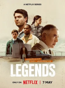 Pôster oficial da série Personas (Legends), thriller criminal da Netflix estrelado por Tom Burke, Steve Coogan, Tom Hughes, Charlotte Ritchie e Douglas Hodge.