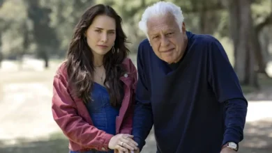 Letícia Colin e Antônio Fagundes em cena da novela Quem Ama Cuida (2026), produção da TV Globo.