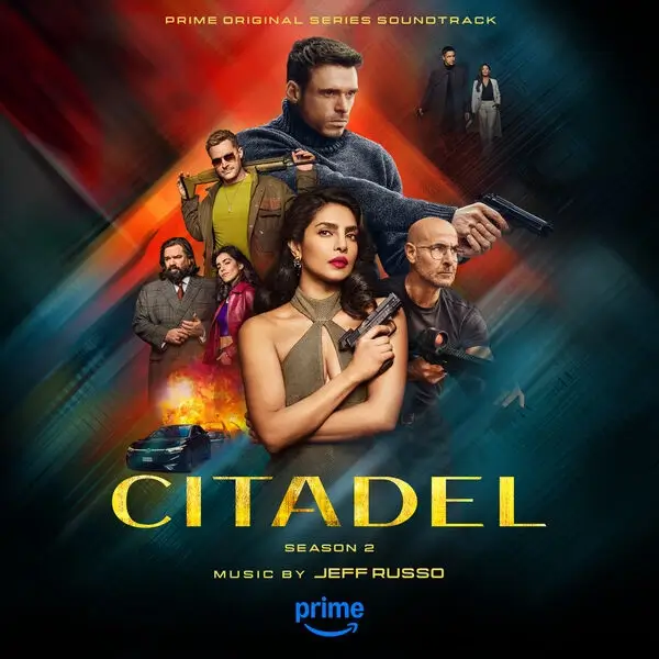 Capa oficial da trilha sonora da segunda temporada de Citadel, série de espionagem do Prime Video com músicas compostas por Jeff Russo.
