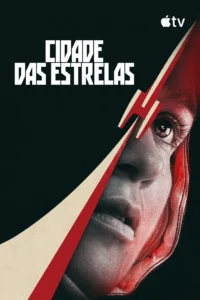 Pôster oficial da série Cidade das Estrelas (Star City), mostrando o rosto de uma cosmonauta soviética em composição artística inspirada na corrida espacial.