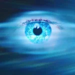 Olho azul envolto por névoa em imagem promocional de Dia D (Disclosure Day), novo filme de ficção científica dirigido por Steven Spielberg e estrelado por Emily Blunt e Josh O’Connor.