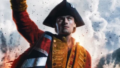 William Franklyn-Miller como George Washington no filme Young Washington (2026), dirigido por Jon Erwin, em cena épica da biografia histórica.