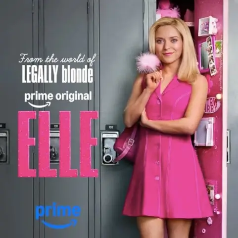 Capa da trilha sonora de Elle: Legalmente Loira, série original do Prime Video, com Lexi Minetree caracterizada como Elle Woods.