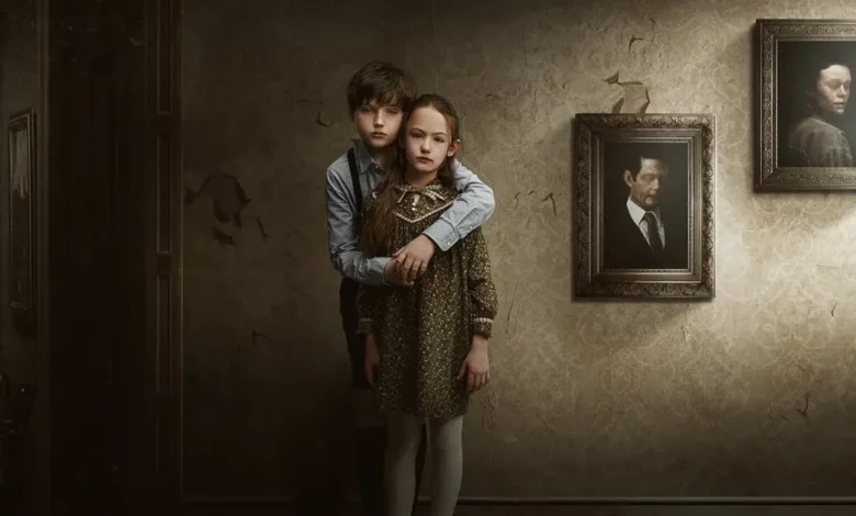 Amelie Bea Smith e Benjamin Evan Ainsworth como Flora e Miles em A Maldição da Mansão Bly