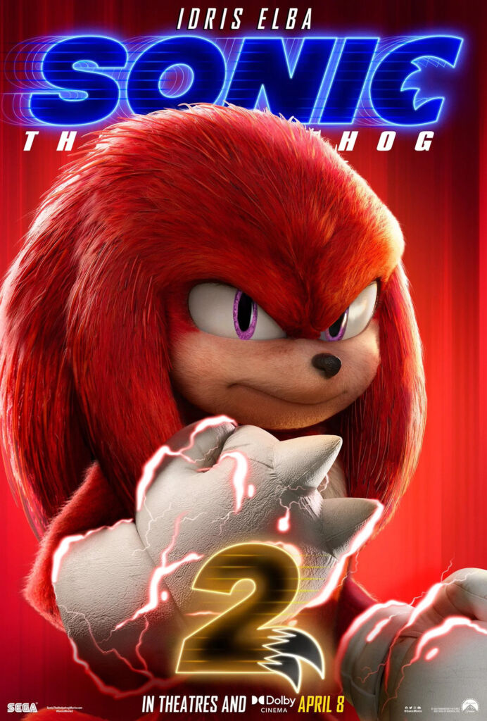 Cartazes dos personagens de Sonic 2: O Filme