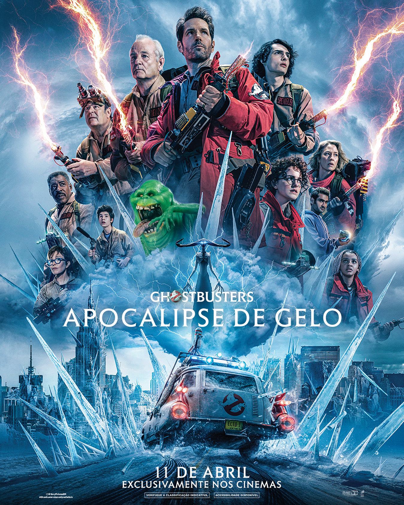 Novos cartazes de Ghostbusters Apocalipse de Gelo Filme 2024