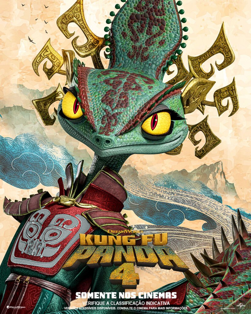 Cartazes dos personagens de Kung Fu Panda 4 - Filme 2024