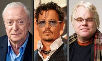 Johnny Depp como Charada e Philip Seymour Hoffman como o Pinguim