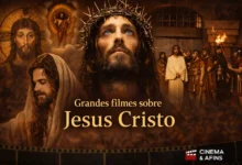 Montagem com cenas de filmes clássicos e modernos sobre Jesus Cristo no cinema