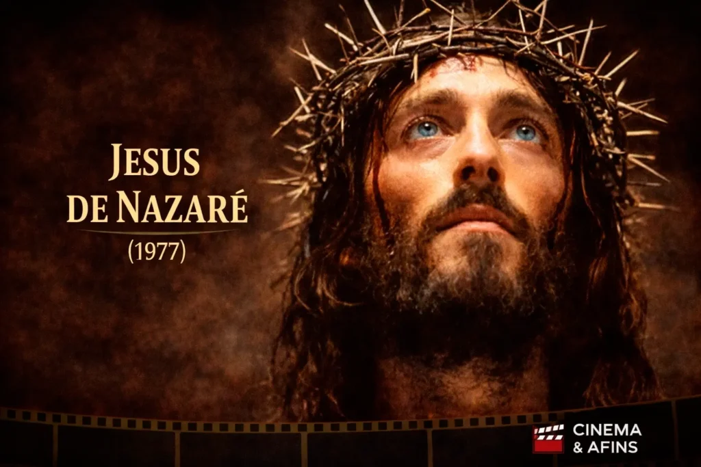 Cena da minissérie Jesus de Nazaré (1977), com Robert Powell no papel de Jesus Cristo