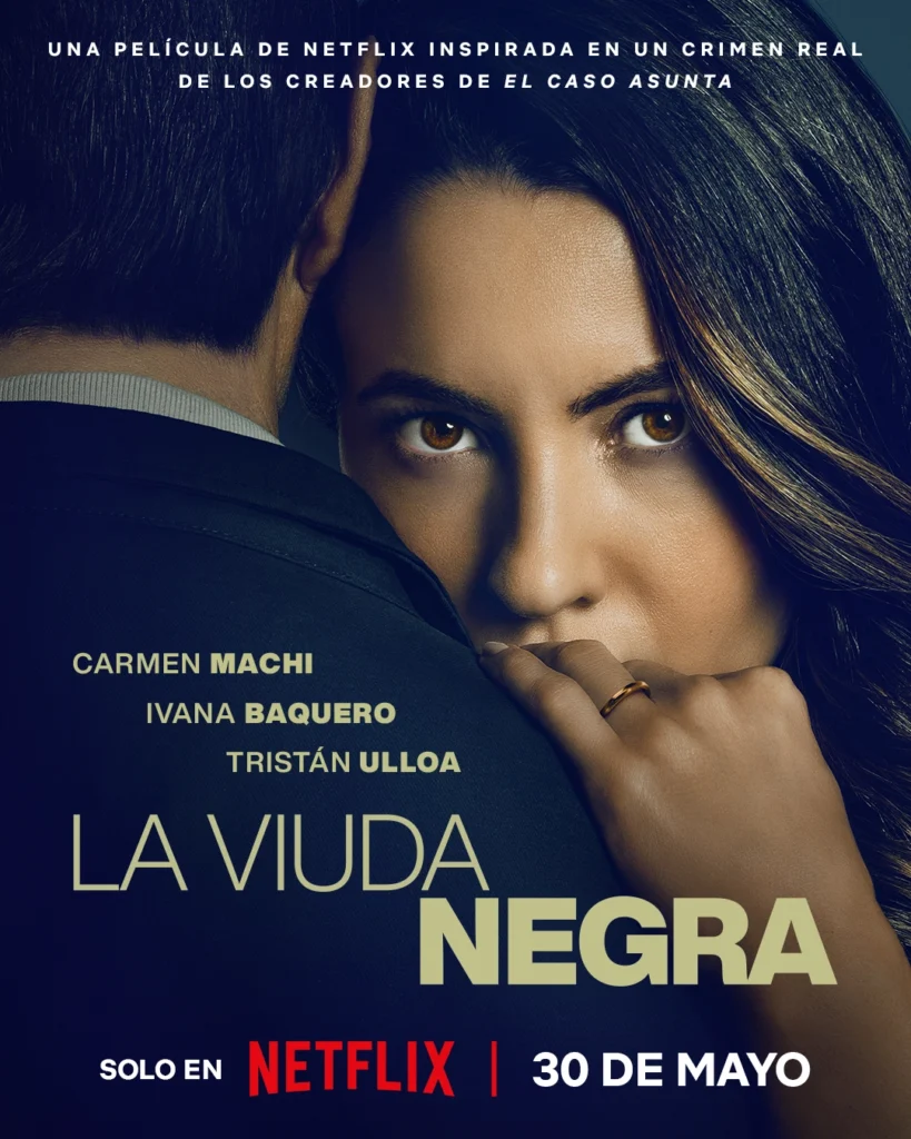 Pôster oficial do filme O Jogo da Viúva ( La viuda negra), filme de 2025 com Ivana Baquero