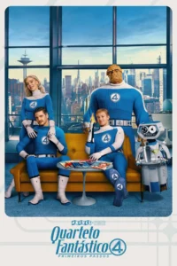 Pôster oficial do filme Quarteto Fantástico: Primeiros Passos (2025)
