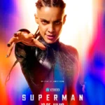 Pôster do filme Superman (2025) destacando María Gabriela de Faría como Angela Spica, a Engenheira, com visual futurista e pose de ataque.