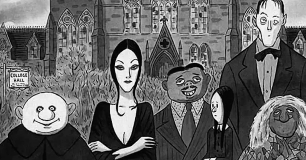 a origem da familia addams Primeira versão da Família Addams criada por Charles Addams em 1938 para a revista The New Yorker.