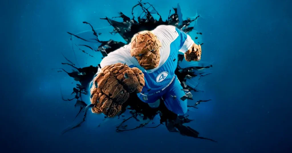ben grimm ebon moss bachrach quarteto fantastico 2025 Ebon Moss-Bachrach interpretando o Coisa em Quarteto Fantástico (2025)