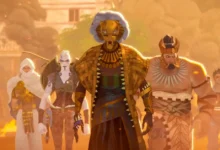 Cena da minissérie animada Olhos de Wakanda com guerreiros wakandanos em formação de combate