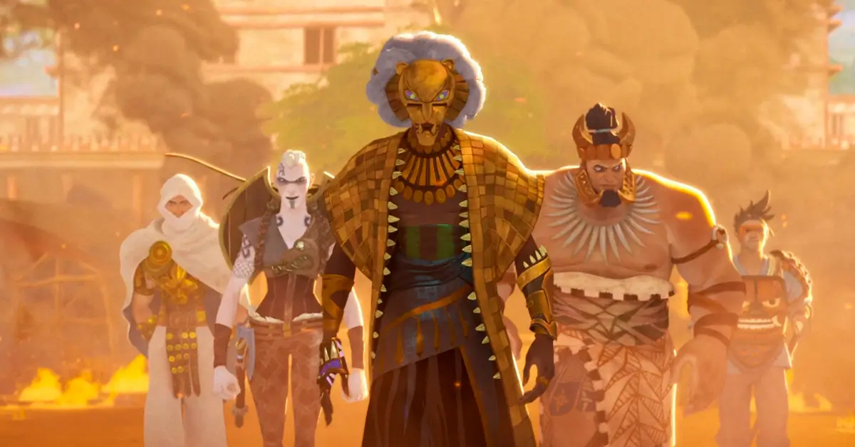 eyes of wakanda marvel 2025 Cena da minissérie animada Olhos de Wakanda com guerreiros wakandanos em formação de combate