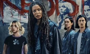 Imagem promocional da segunda temporada da série Gen V, com os protagonistas Marie, Emma, Jordan e Sam em destaque.