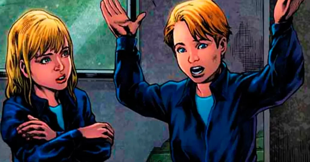 reed richards franklin valeria filhos Franklin e Valeria Richards em uma cena dos quadrinhos da Marvel