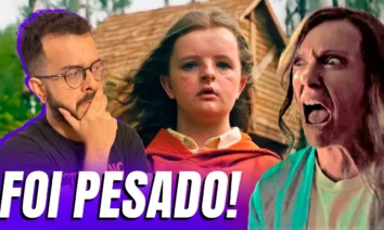 Thumbnail do vídeo "10 Segredos Sombrios sobre o filme Hereditário" do canal Refugio Cult, mostrando Lucas Mais e cenas de Charlie e Annie Graham