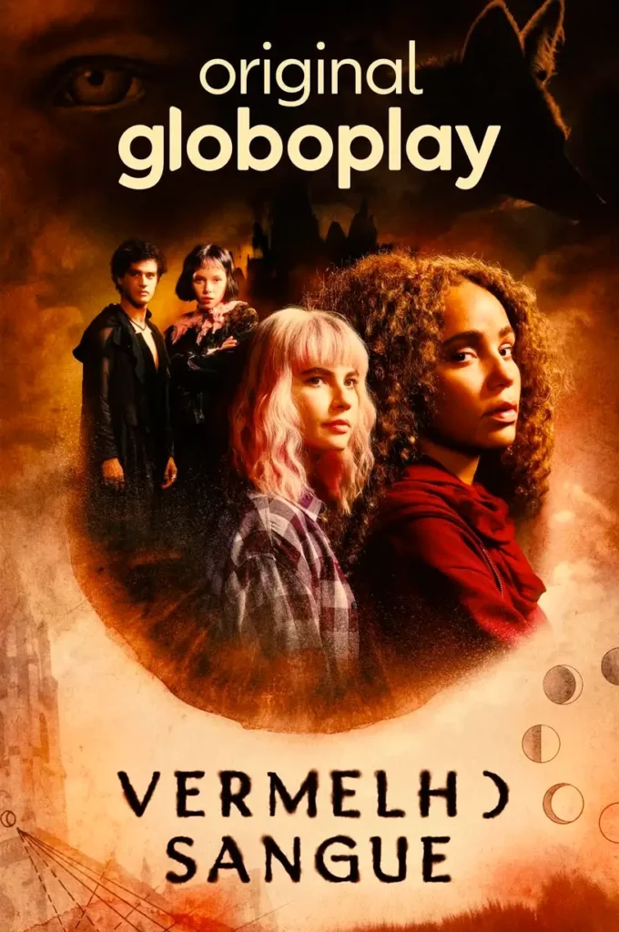 : Pôster oficial da série Vermelho Sangue, produção original Globoplay com Alanis Guillen e Letícia Vieira