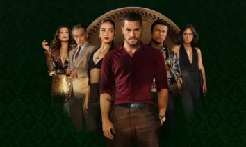 Imagem de divulgação da série brasileira Os Donos do Jogo da Netflix, estrelada por Juliana Paes, Mel Maia, Chico Díaz e Xamã. Estreia em 29 de outubro de 2025.