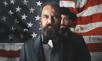 Cena de Como um Relâmpago (2025), minissérie da Netflix estrelada por Michael Shannon, Matthew Macfadyen e Nick Offerman