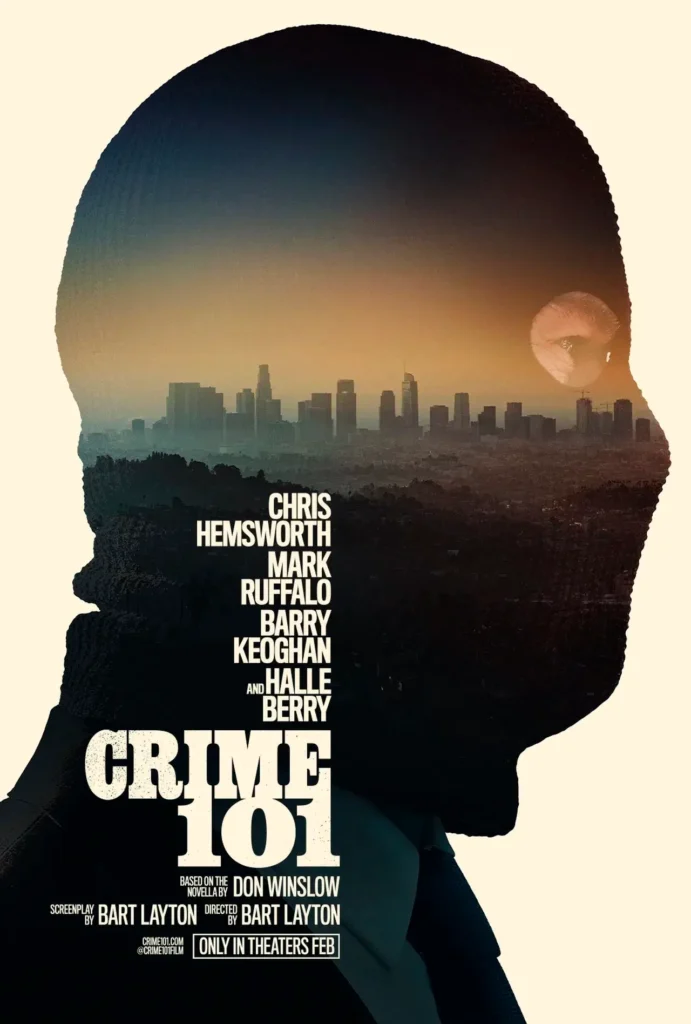 poster de caminhos do crime 2026 Pôster oficial de Caminhos do Crime (2026), estrelado por Chris Hemsworth, Mark Ruffalo, Barry Keoghan e Halle Berry.