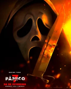 poster de panico 7 2026 Pôster oficial de Ghostface segurando uma faca no Trailer de Pânico 7 (2026)
