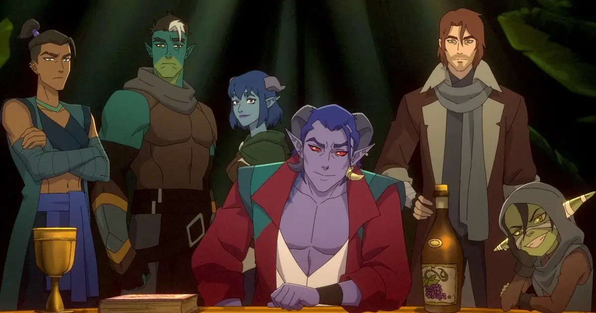Os personagens principais de The Mighty Nein, nova série animada baseada em Critical Role, em imagem promocional do Prime Video.