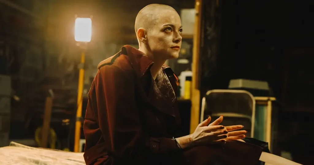 trailer final de bugonia Emma Stone como Michelle Fuller em cena de Bugonia (2025), novo filme de Yorgos Lanthimos — destaque no trailer final de Bugonia.