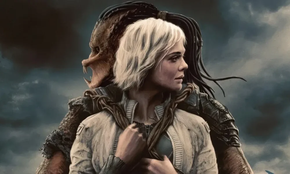 Elle Fanning em cena de Predador: Terras Selvagens (2025), novo filme da franquia de ação e ficção científica.